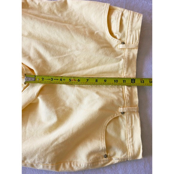 Gloria Vanderbilt Amanda Skimmer Shorts Yellow Rhinestone Pocket Womens 14 - Picture 4 of 8